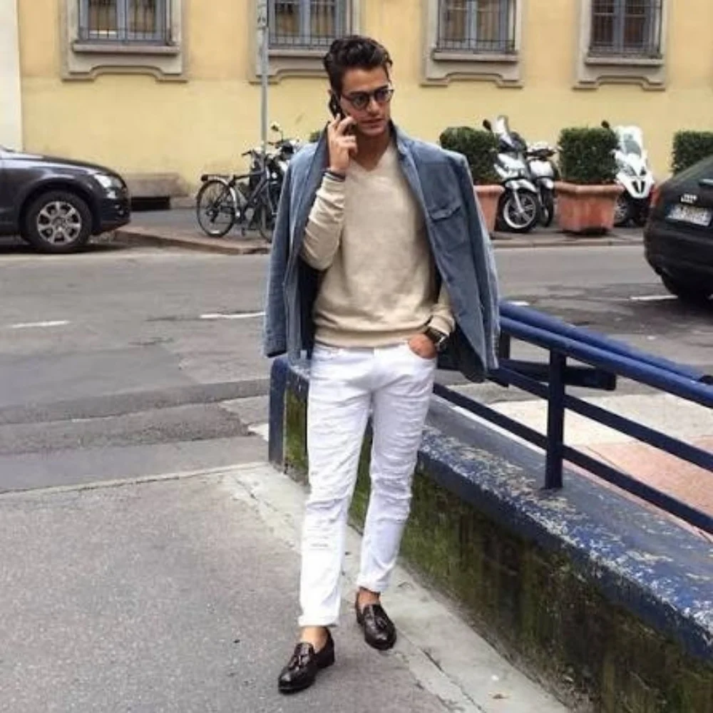 Ron Tomson Waist 30" White leather pants - Picture 9 of 12